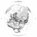 A map of the world with a heart marking all the places you and Nidhi have visited together tattoo design idea