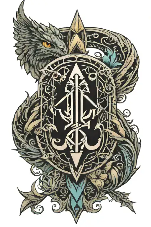 Uruz and Fehu Rune tattoo design idea