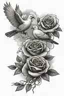 roses with doves and clouds shading on arm tattoo tattoo design idea