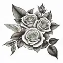 roses with doves and clouds shading on arm tattoo tattoo design idea