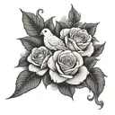 roses with doves and clouds shading on arm tattoo tattoo design idea