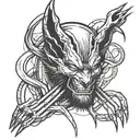 infinity sign with wolverine claws tattoo design idea