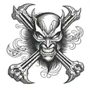 infinity sign with wolverine claws tattoo design idea