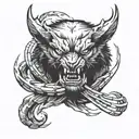 infinity sign with wolverine claws tattoo design idea