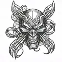 infinity sign with wolverine claws tattoo design idea