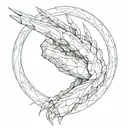 infinity symbol with wolverine claws extended arm reaching tattoo design idea