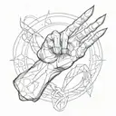 infinity symbol with wolverine claws extended arm reaching tattoo design idea