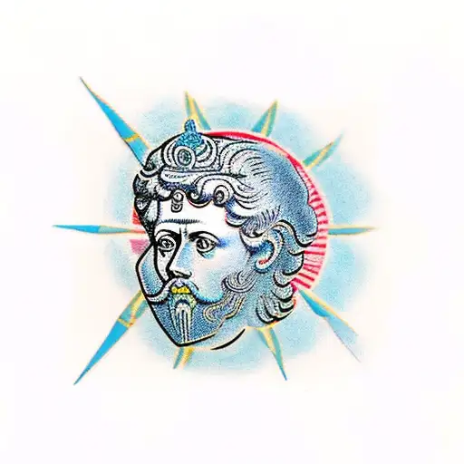 romanbust of marcus Aurelius  tattoo design idea