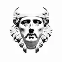 roman bust of marcus Aurelius  tattoo design idea