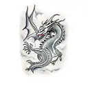 dragon with clouds tattoo design idea
