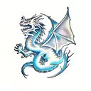 dragon with clouds tattoo design idea