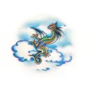 dragon with clouds tattoo design idea