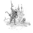 david and goliath  tattoo design idea