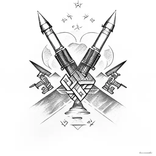 vladimir putin with missiles tattoo design idea