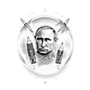 vladimir putin with missiles tattoo design idea