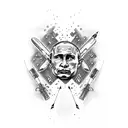 vladimir putin with missiles tattoo design idea