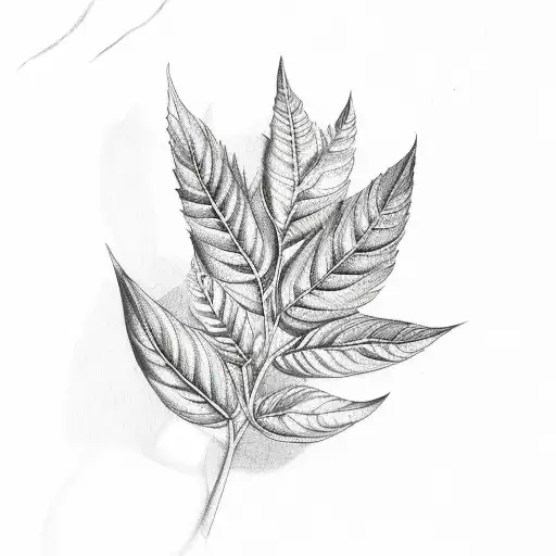 basil leaves bunch tattoo design idea
