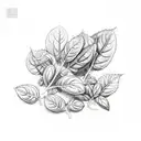 basil leaves bunch tattoo design idea