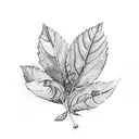 basil leaves bunch tattoo design idea