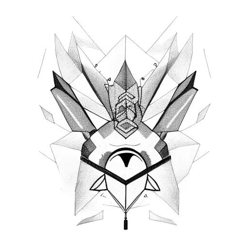 assymetrical geometric tattoo referencing Bojack Horseman tattoo design idea