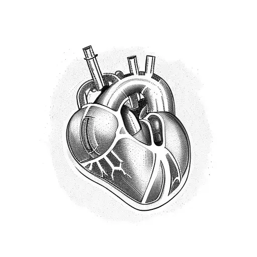 heart turbocharger tattoo design idea