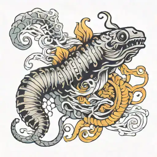 the middle worm that fills an entire arm tattoo design idea