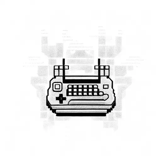 Pixelated abacus with a game controller tattoo design idea