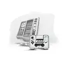 A sketch-style mashup of an abacus and a video game console tattoo design idea