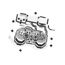 Pixelated abacus with a game controller tattoo design idea