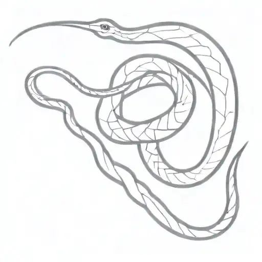 red and white snakes tattoo design idea