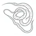 red and white snakes tattoo design idea