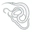 red and white snakes tattoo design idea