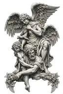 stone angels tattoo design idea