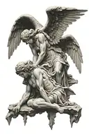 stone angels tattoo design idea