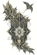 Architecture, Nature, Interstellar, Dark, Diablo 3 Demon Hunter, Golden Section tattoo design idea