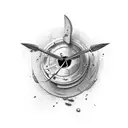 no spin knife throwing at target  tattoo design idea