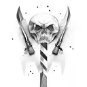 no spin knife throwing at target  tattoo design idea