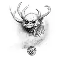 no spin knife throwing at target  tattoo design idea