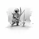 no spin knife throwing at target  tattoo design idea