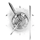 no spin knife throwing at target  tattoo design idea