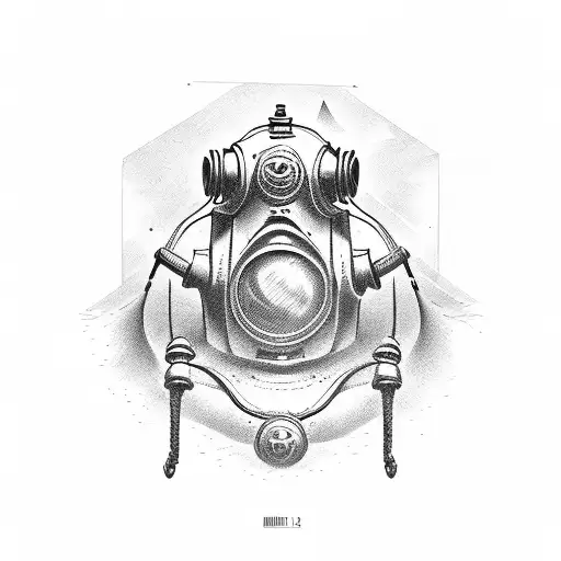 Antique Diving Helmet tattoo design idea