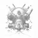 Antique Diving Helmet tattoo design idea