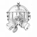Antique Diving Helmet tattoo design idea