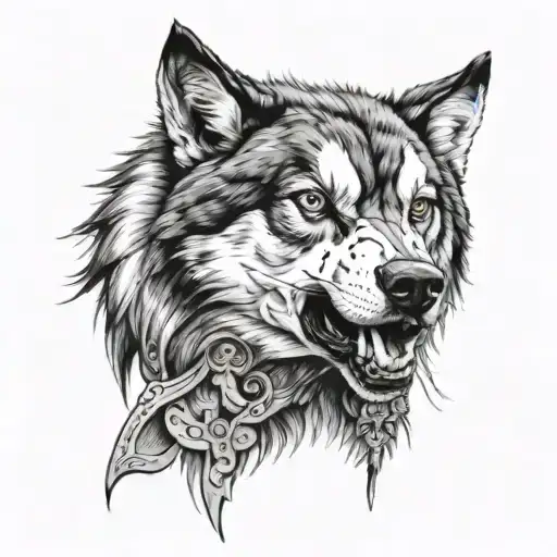 lobo de 5cm wide strip tattoo design idea
