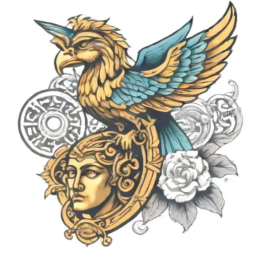 Ancient Greece objects tattoo design idea