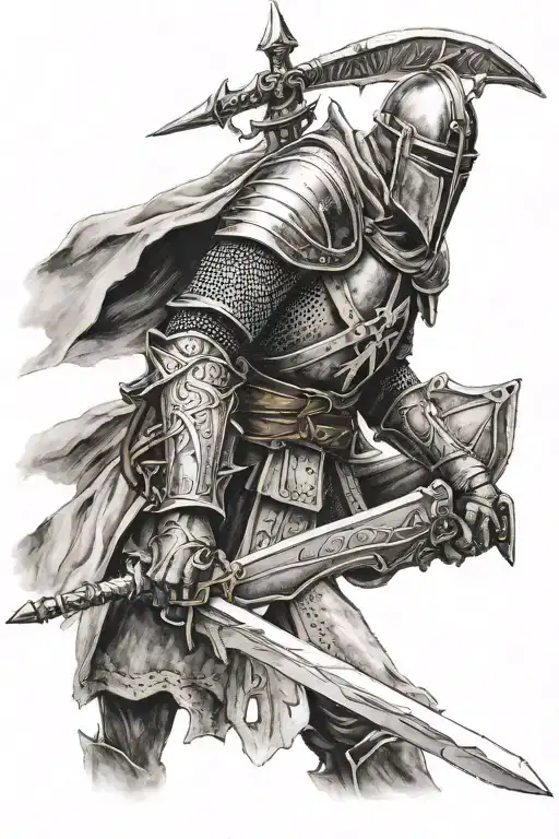 templar knight tattoo design idea