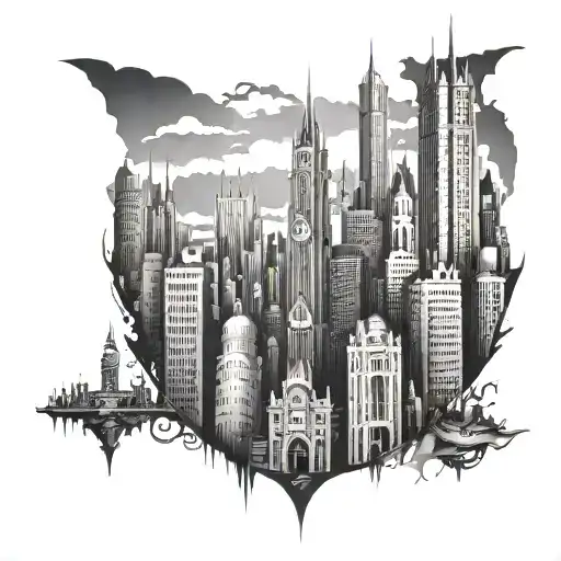 gotham city tattoo design idea