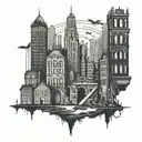 gotham city tattoo design idea