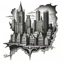 gotham city tattoo design idea