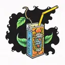 a juice box tattoo design idea